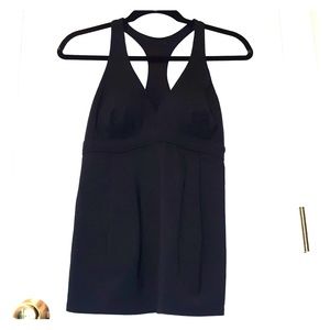 LANDS END Swing BLACK TANKINI TOP Size 10